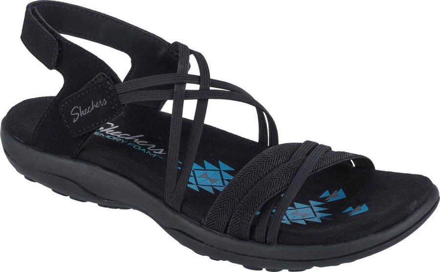 Skechers Reggae Slim–Takes Two 163112-BBK Vrouwen Zwart Sandalen