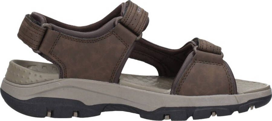 Skechers Bruine Herensandalen met Klittenbandsluiting en Luxe Foam Bruin Heren