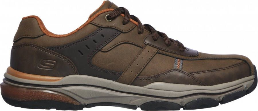 Skechers Romago-Elmen leren heren sneakers bruin Extra comfort Memory Foam