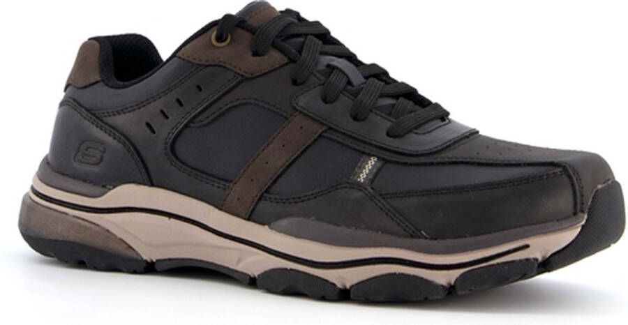 Skechers Romago Elmen leren heren sneakers Zwart Extra comfort Memory Foam