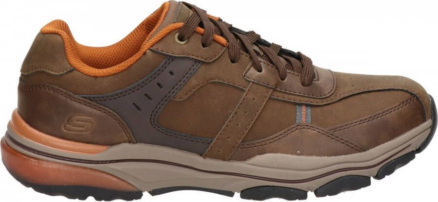 Skechers Romago-Elmen leren heren sneakers bruin Extra comfort Memory Foam