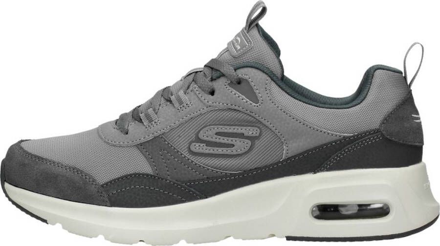 Skechers Grijze Leren Court Sneaker met AirCooled Memory Foam Gray Heren