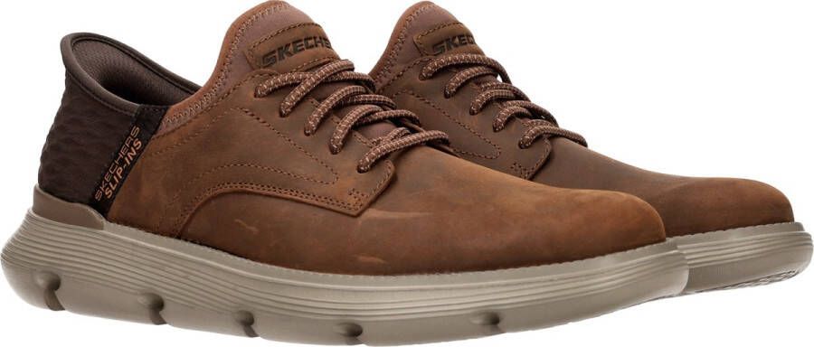 Skechers Slip-Ins Garza-Gervin Extra Wide Instappers Heren Cognac