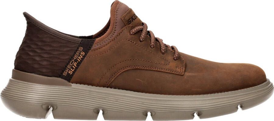 Skechers Slip-Ins Garza-Gervin Extra Wide Instappers Heren Cognac