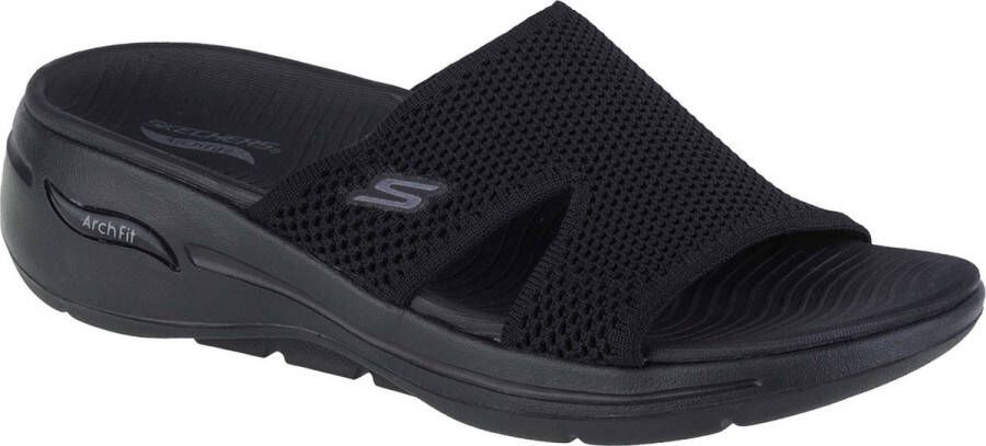 Skechers Go Walk Arch Fit Worthy 140274-BBK Zwart Slippers