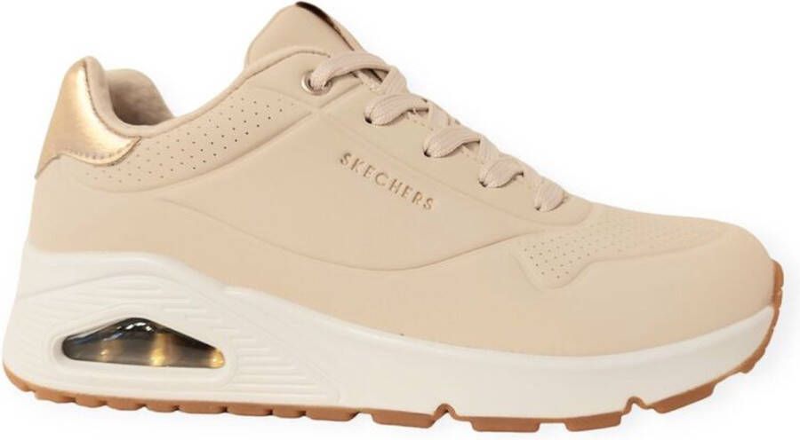 Skechers Uno Golden Air Dames Sneakers 177094 NAT Lichtbeige Goud