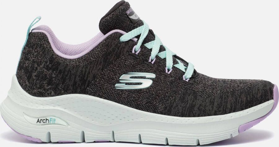 Skechers Arch Fit Comfy Wave sneakers zwart Dames Textiel