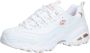 Skechers D'Lites Fresh Start 11931-WTRG Vrouwen Wit Sneakers - Thumbnail 9