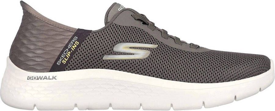 Skechers slip-in go walk flex hardloopschoenen bruin heren