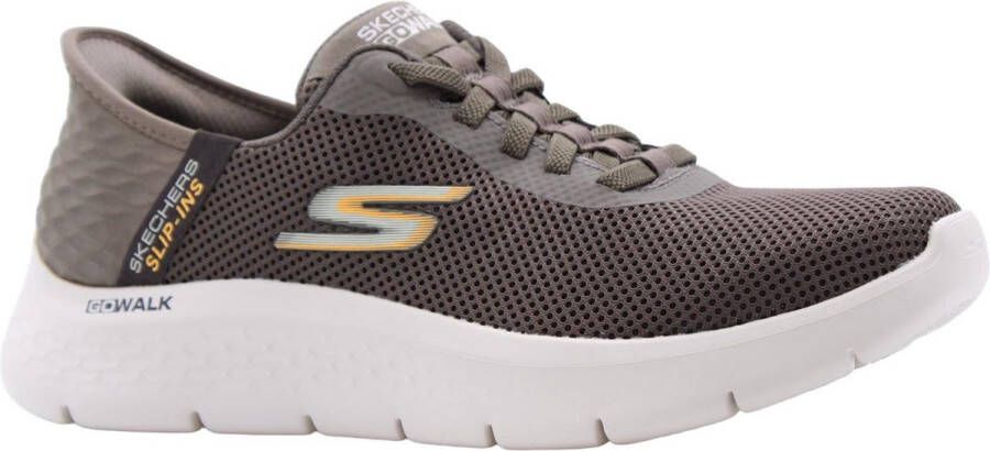 Skechers slip-in go walk flex hardloopschoenen bruin heren - Foto 1