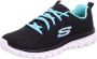 Skechers Sport Dames GRACEFUL GET CONNECTED Sneakers Dames Zwart - Thumbnail 1