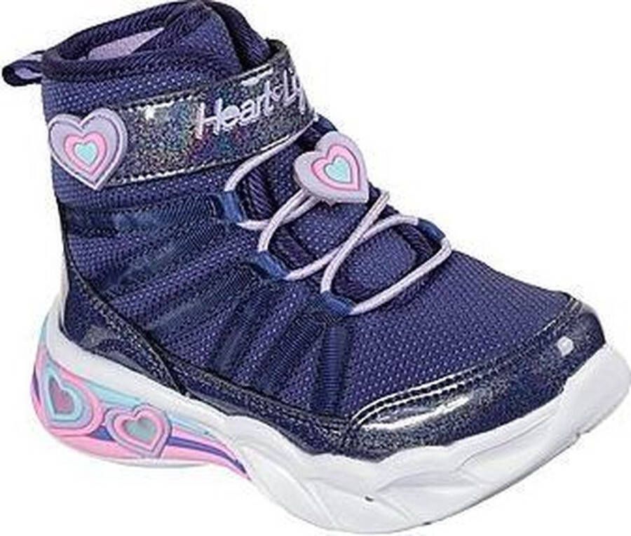 Skechers SWEETHEART LIGHTS LOVE TO SHI Girls Navy Lavender