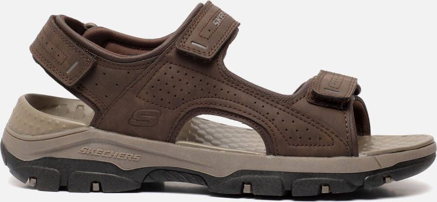 Skechers Bruine Herensandalen met Klittenbandsluiting en Luxe Foam Bruin Heren