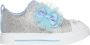 Skechers Twinkle Sparks Glitter Gems Meisjes Sneakers Grijs Lichtblauw - Thumbnail 3