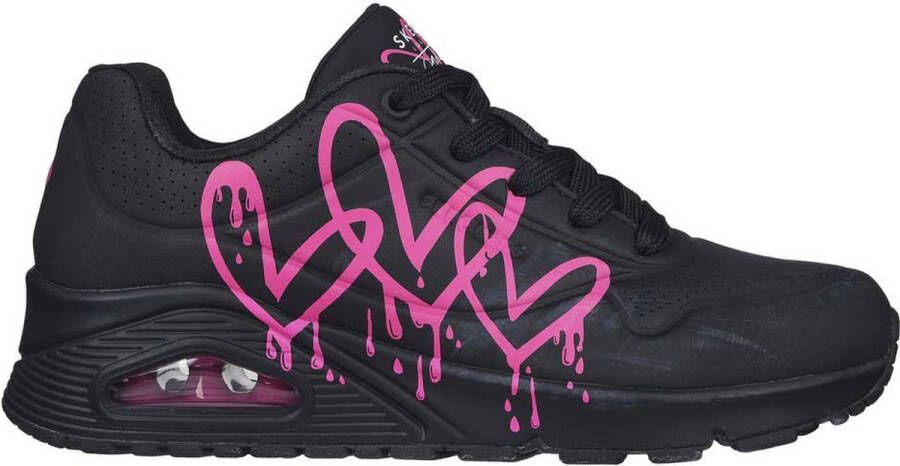 Skechers Street UNO DIPPING IN LOVE Sneakers Dames Meisjes JGoldcrown zwart