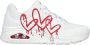 Skechers Sneakers UNO DRIPPING IN LOVE met hart-graffiti-print vrijetijdsschoen lage schoen veterschoen - Thumbnail 1