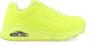 Skechers Uno Gen1 Neon Glow Unisex Sneakers Geel - Thumbnail 3