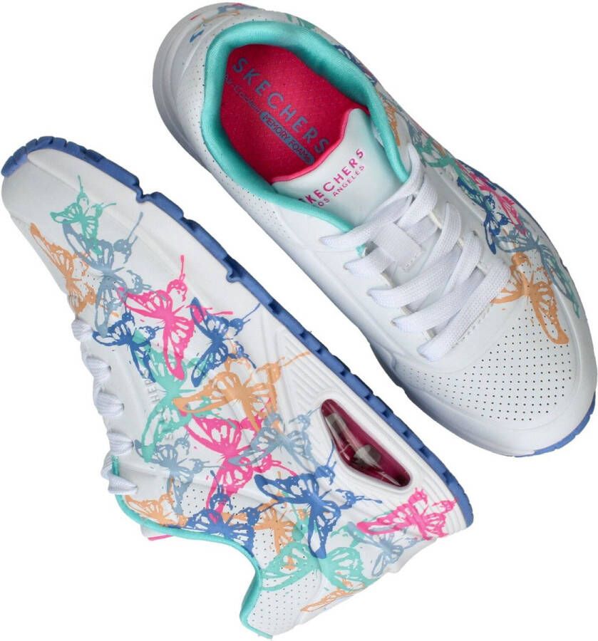 Skechers Uno Gen1 Butterfly Zooms Sneaker Meisjes Wit multi