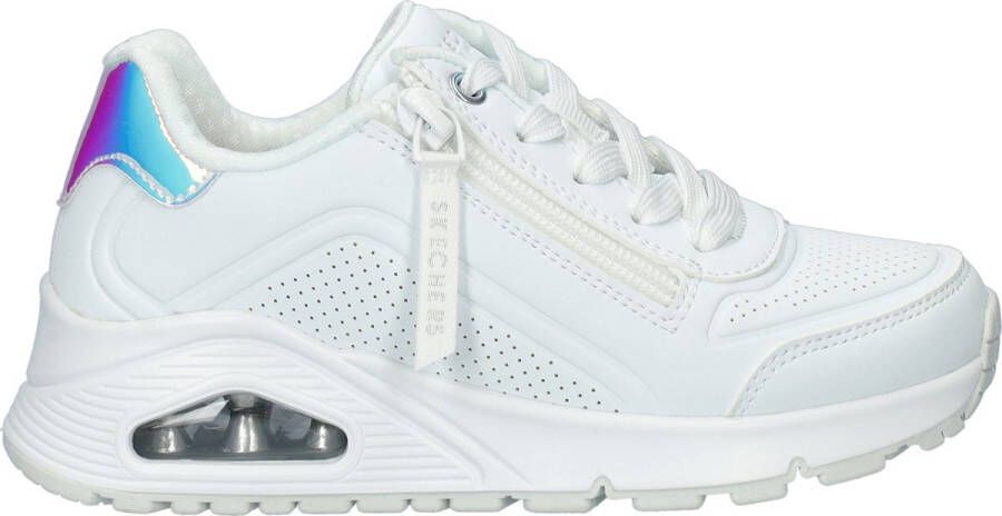 Skechers Uno Gen1 Zip And Stride Meisjes Sneakers Wit