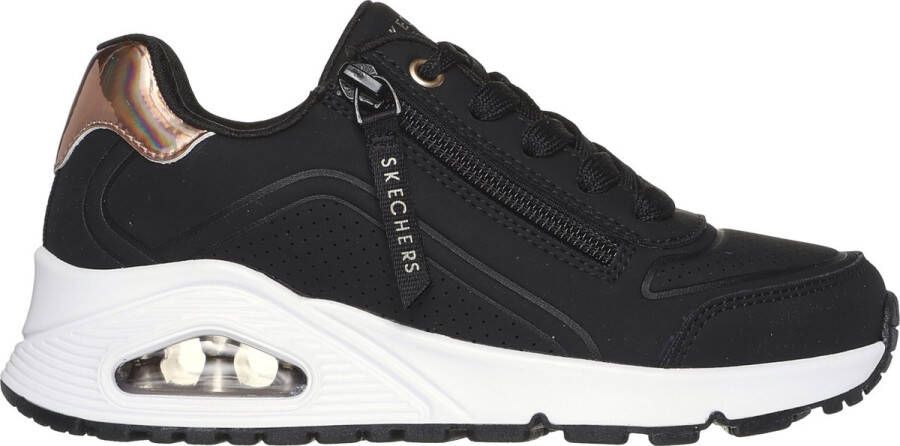 Skechers Uno Gen1 Zip And Stride Meisjes Sneakers Zwart Roségoud