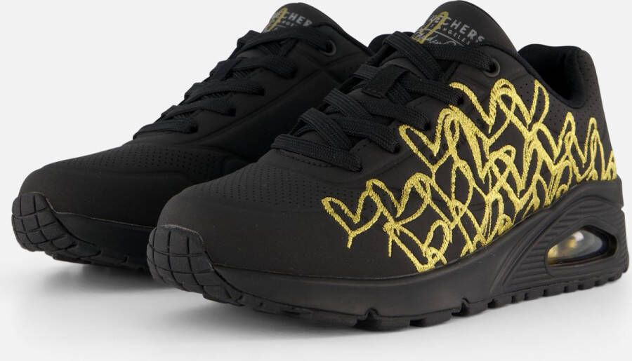 Skechers Sneakers UNO-GOLDEN HEART Vrijetijdsschoen veterschoen met gouden mylar borduursels