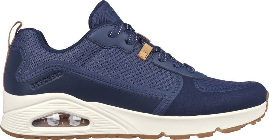 Skechers Uno Layover Sneakers blauw Textiel Heren