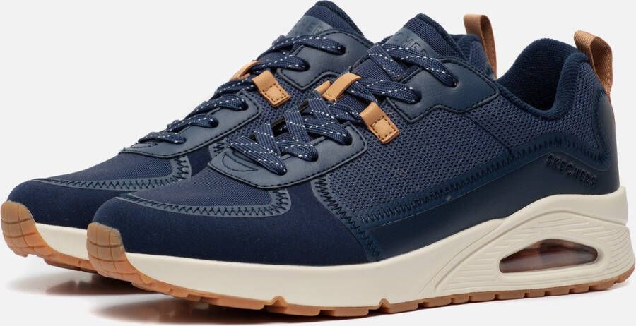 Skechers Uno Layover Sneakers blauw Textiel Heren