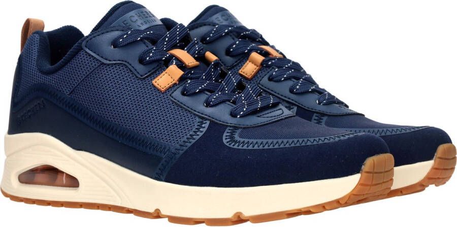 Skechers Uno Layover Sneakers blauw Textiel Heren