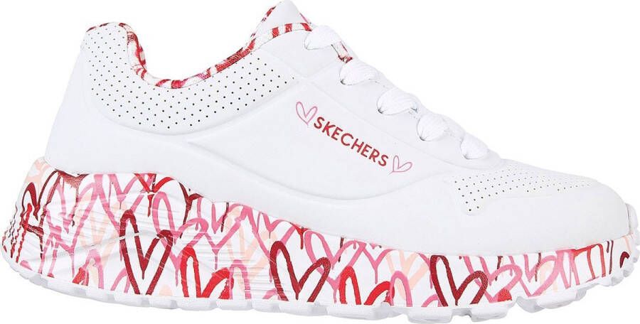 Skechers Uno Light kids sneaker Wit rood