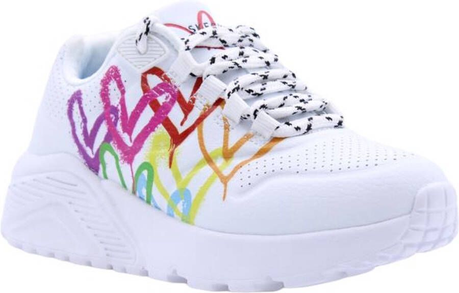 Skechers Uno Lite Love Brights Meisjes Sneakers Wit Multicolour