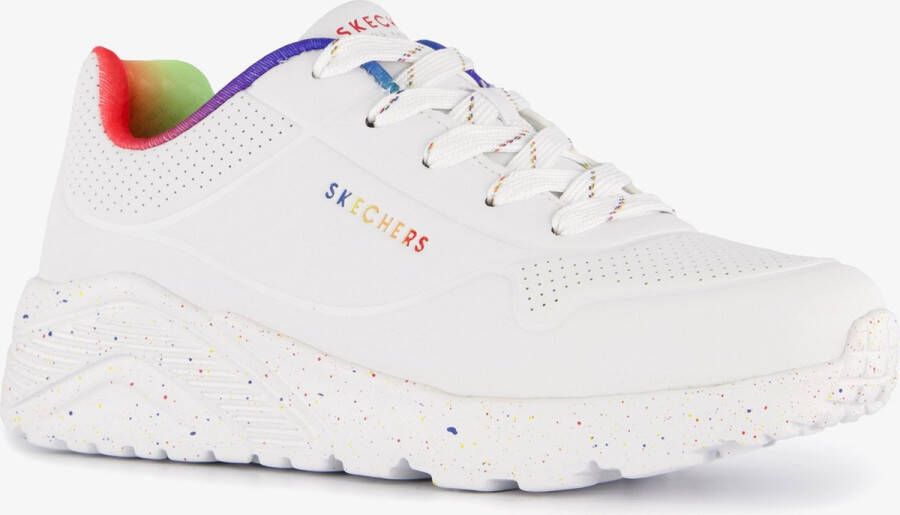 Skechers Uno Lite Rainbow Speckle 310456L-WMLT voor meisje Wit Sneakers Sportschoenen