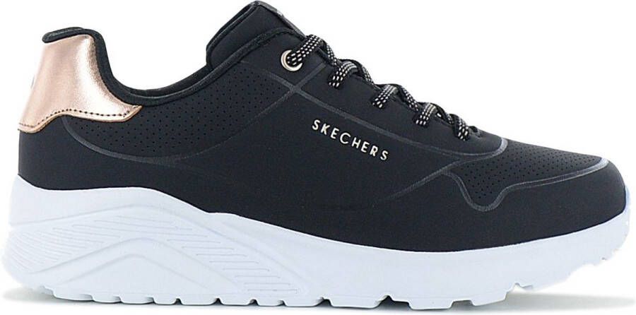 Skechers Uno Lite Metallic Mode Dames Sneakers Schoenen Zwart 310384L-BLK