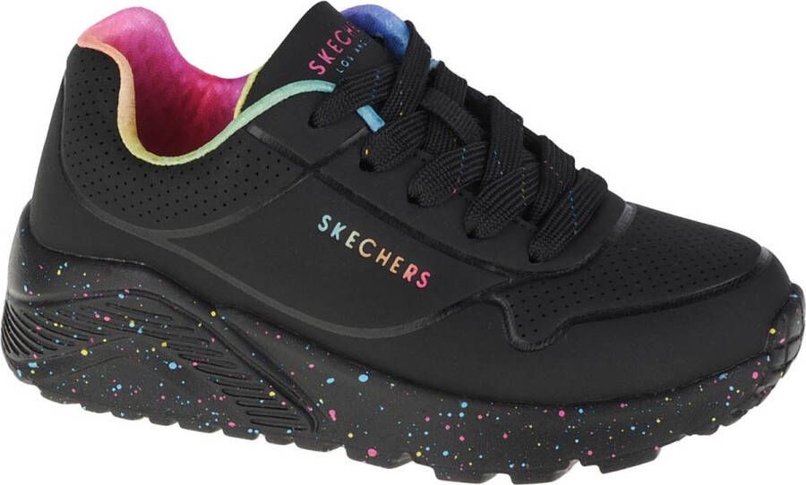 Skechers Uno Lite Rainbow Speckle 310456L-BKMT voor meisje Zwart Sneakers Sportschoenen