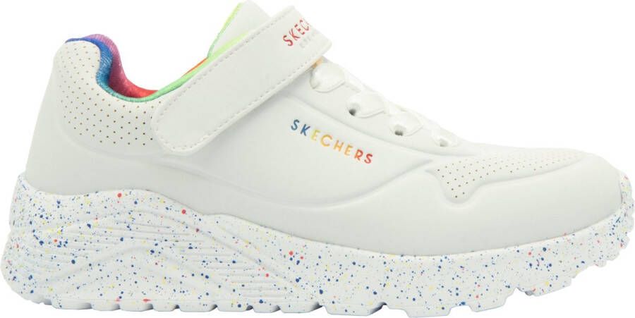 Skechers Uno Lite Rainbow Specks sneakers Wit Extra comfort Memory Foam