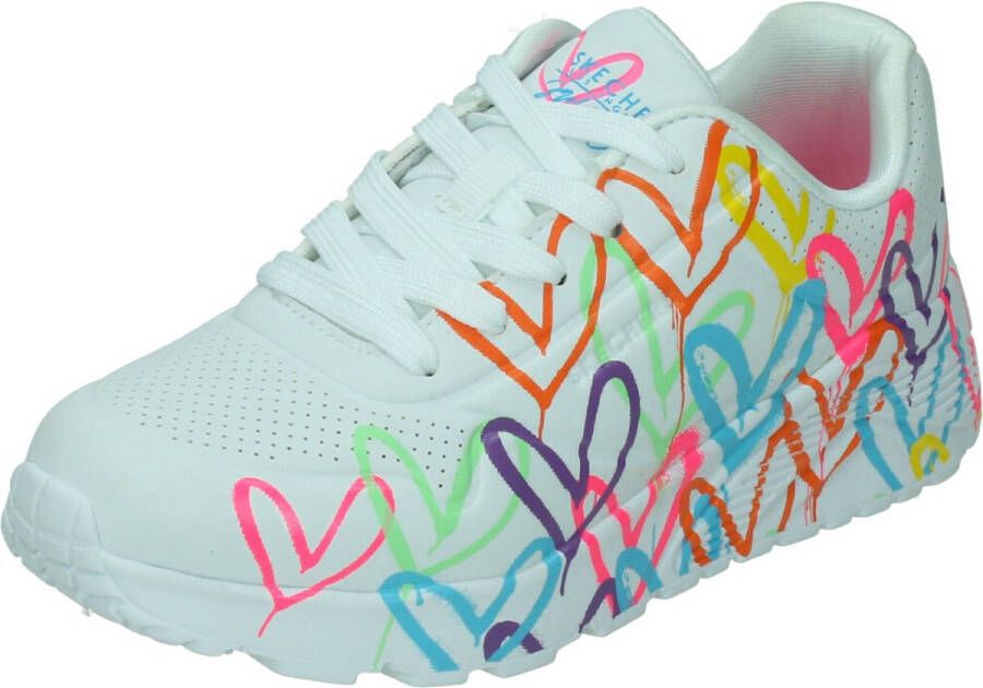 Skechers uno lite spread the love in de kleur wit