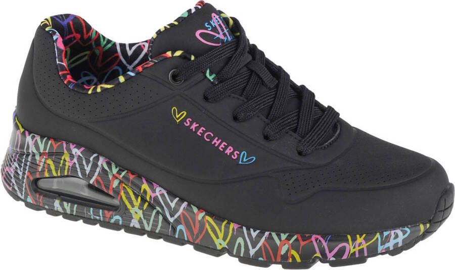 Skechers Uno-Loving Love 155506-BBK Vrouwen Zwart Sneakers