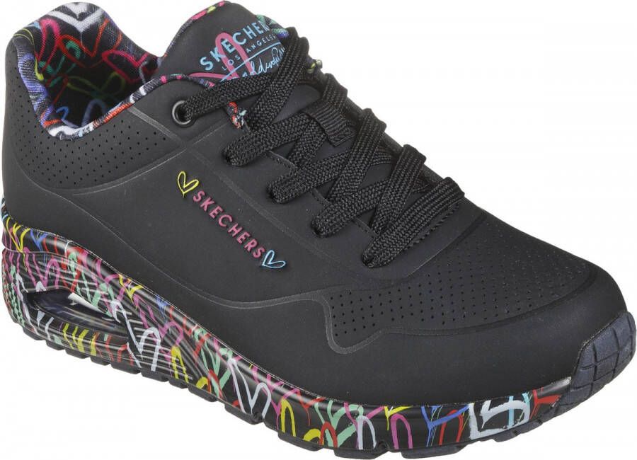 Skechers Uno Loving Love Dames Sneakers Black