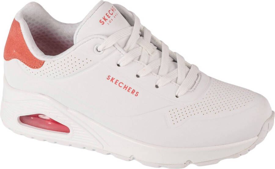 Skechers Uno Pop Back 177092-WCRL Vrouwen Wit Sneakers