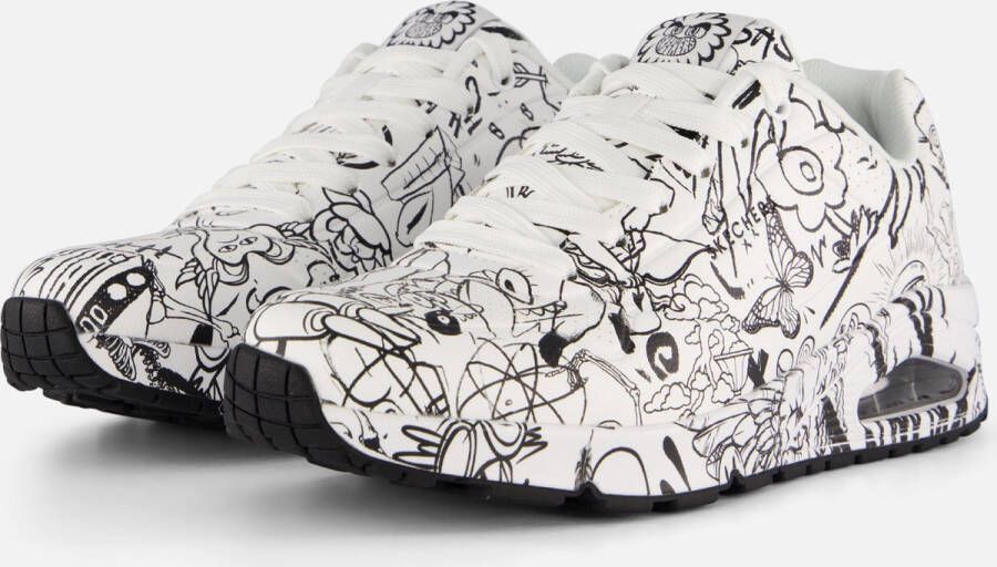 Skechers Uno-Process Sketch Sneakers wit