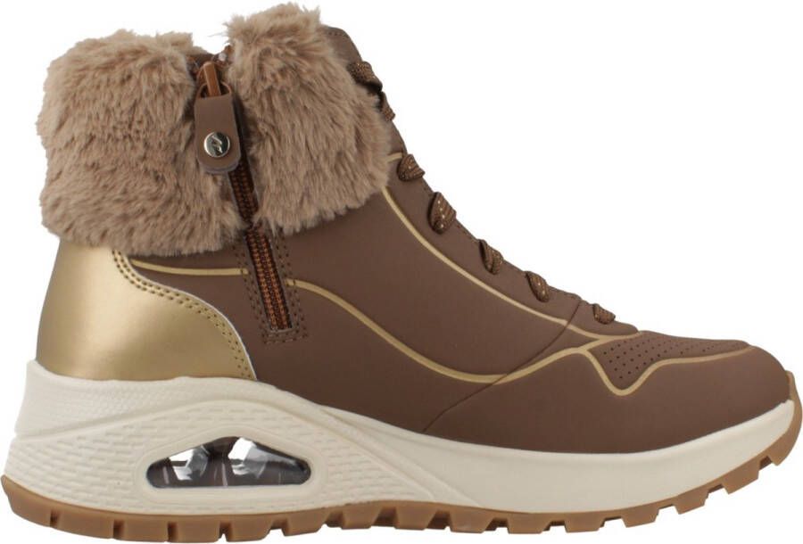 Skechers Sportieve winterlaars met glanzende afwerking Brown Dames