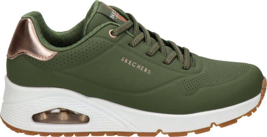 Skechers Uno Shimmer Away dames sneakers groen Extra comfort Memory Foam