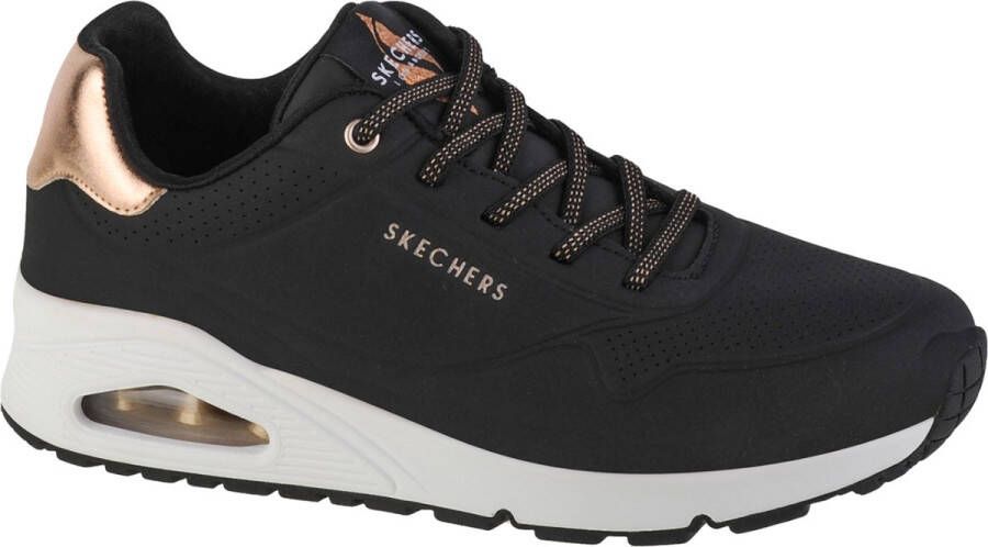 Skechers Uno-Shimmer Away Wide 155196W-BLK Vrouwen Zwart Sneakers