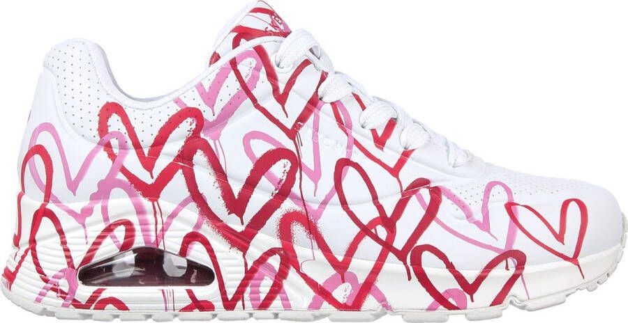 Skechers Sneakers met sleehak UNO-SPREAD THE LOVE met opvallende graffiti-print vrijetijdsschoen halfhoge schoen veterschoen