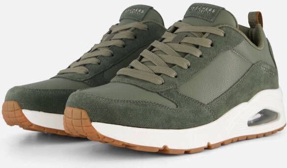 Skechers Uno Stacre Heren Sneakers Olijfgroen