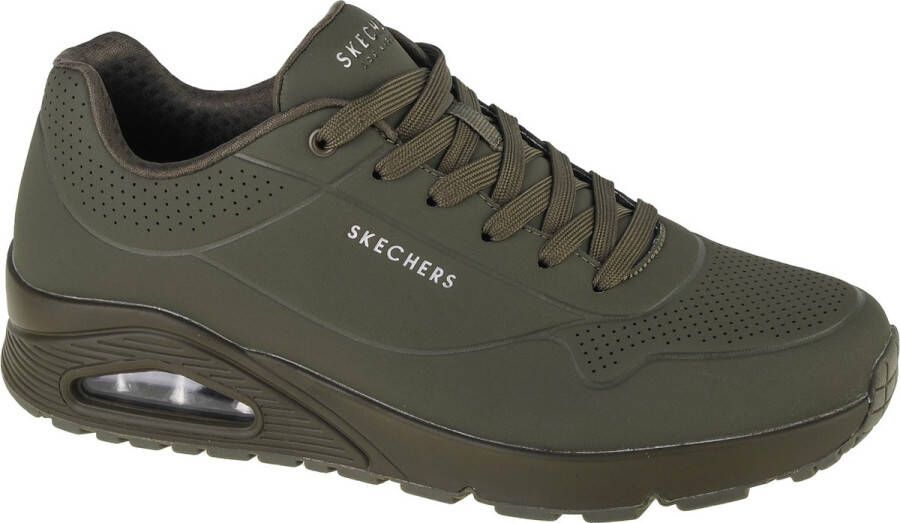 Skechers Uno-Stand On Air 52458-DKGR Mannen Groen Sneakers