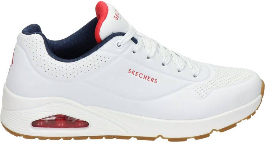 Skechers Heren Sport Casual UNO STAND ON AIR Sneakers Heren 52458 wit marine rood