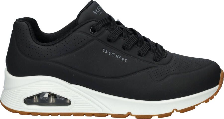 Skechers Dames Sneaker Uno 73690 BLK Zwart Wide Fit