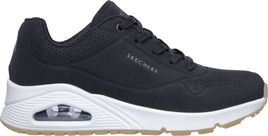 Skechers Dames Sneaker Uno 73690 BLK Zwart Wide Fit