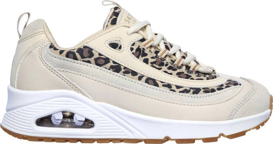 Skechers Uno Wild Streets Dames Sneakers White Leopard