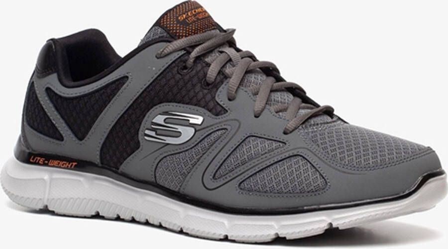 Skechers Satisfaction-Flash Point 58350-CCOR Mannen Grijs Sneakers Sportschoenen